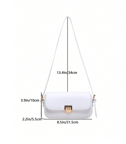 Trendy Small Square Shoulder Armpit Bag – PU Leather Flap Bag, Black & White Lightweight Top Handle Purse