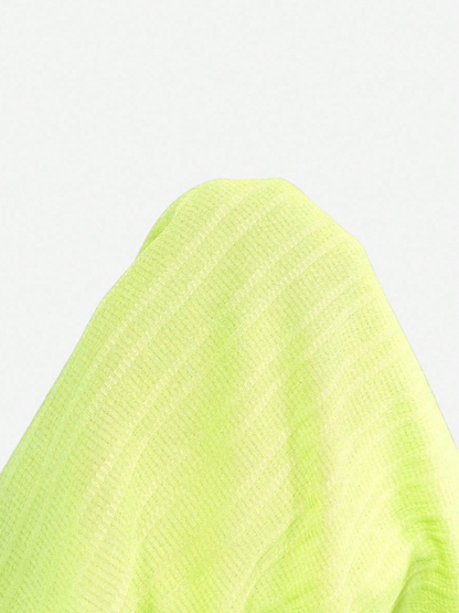 Fluorescent Green & Purple Criss-Cross Halter Romper – Sleeveless Backless Summer Jumpsuit