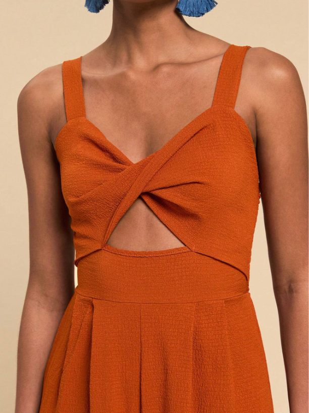 Cutout Wide Leg Jumpsuit for Women – Trendy Twisted Knot Sleeveless Partywear