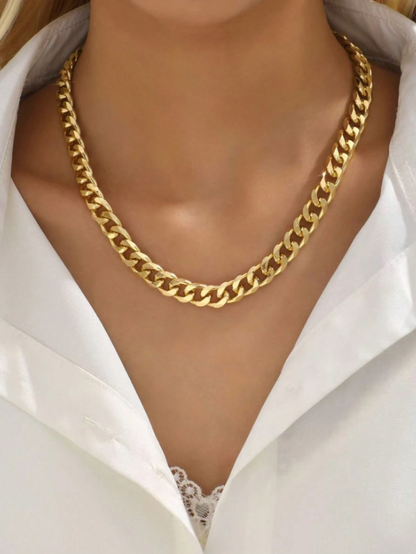 Bold Punk Style Thick Chain Necklace for Women – Statement Gold Choker for Daily & Streetwear Looks