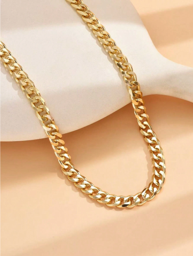 Bold Punk Style Thick Chain Necklace for Women – Statement Gold Choker for Daily & Streetwear Looks