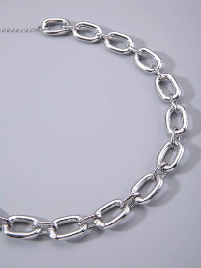Bold Chunky Chain Statement Necklace for Women – Artistic Geometric Jewelry in Gold & Silver Tones