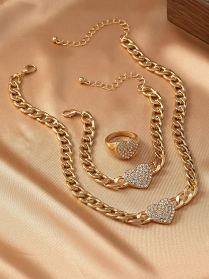 3-Piece Heart Jewelry Set