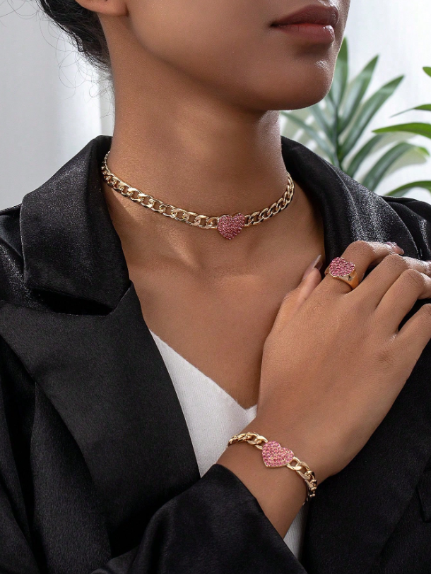 3-Piece Heart Jewelry Set