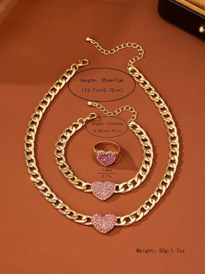 3-Piece Heart Jewelry Set