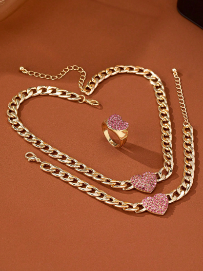 3-Piece Heart Jewelry Set