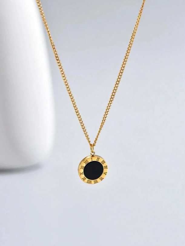 2pcs Gold Roman Coin Necklace