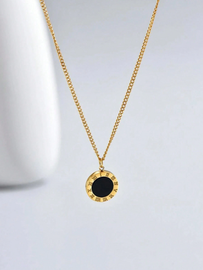 2pcs Gold Roman Coin Necklace