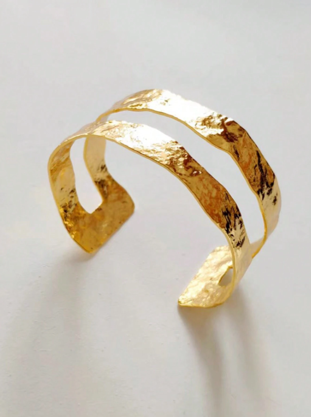 Simple Gold Open Cuff Bracelet  | Minimalist Metal Bangle | Everyday Chic Party Jewelry
