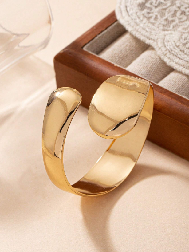 Trendy Gold-Plated Face Outline Bangle | Artistic Minimalist Bracelet | Statement Daily Wear Jewelry