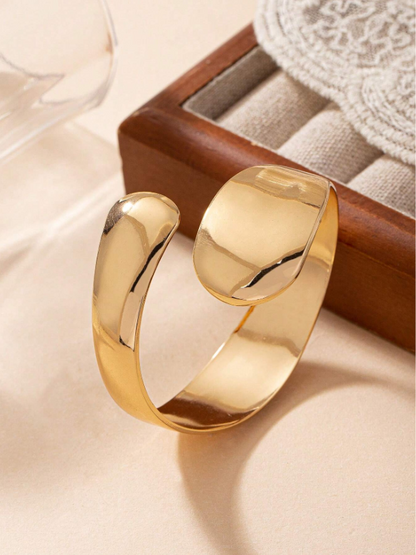 Trendy Gold-Plated Face Outline Bangle | Artistic Minimalist Bracelet | Statement Daily Wear Jewelry