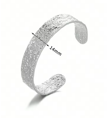 Hammered Gold Wide Cuff Bangle
