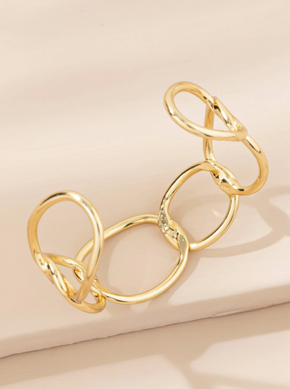 1PC Minimalist Adjustable Metal Open Cuff Bangle | Sleek Gold & Silver Statement Bracelet