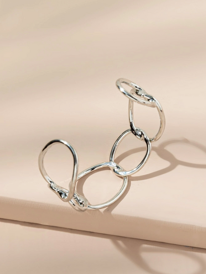 1PC Minimalist Adjustable Metal Open Cuff Bangle | Sleek Gold & Silver Statement Bracelet