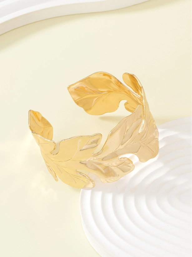 Bohemian Tree Leaf Metallic Bangle