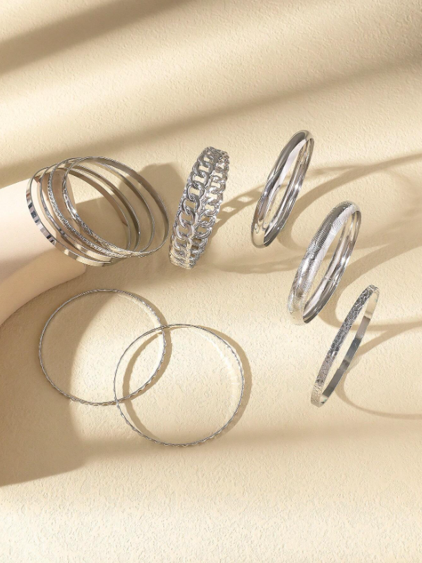 10pcs Retro Gold Bracelet Set