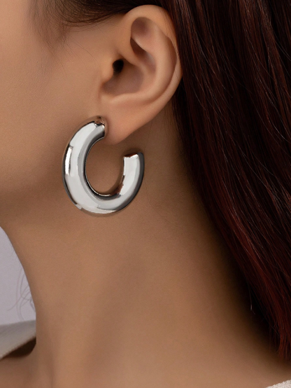 Minimalist Geometric Gold Hoop Earrings | Old Money Style Statement Hoops (4cm–5.4cm)