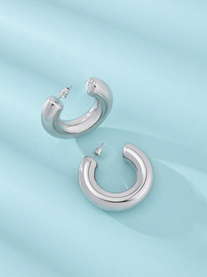 Minimalist Geometric Gold Hoop Earrings | Old Money Style Statement Hoops (4cm–5.4cm)