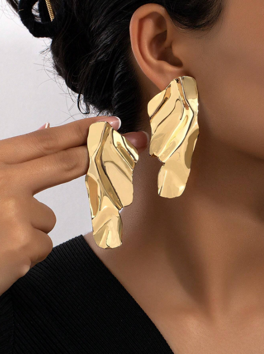 Exaggerated Wave Summer Earrings| Luxury Geometric Studs