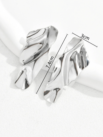 Exaggerated Wave Summer Earrings| Luxury Geometric Studs