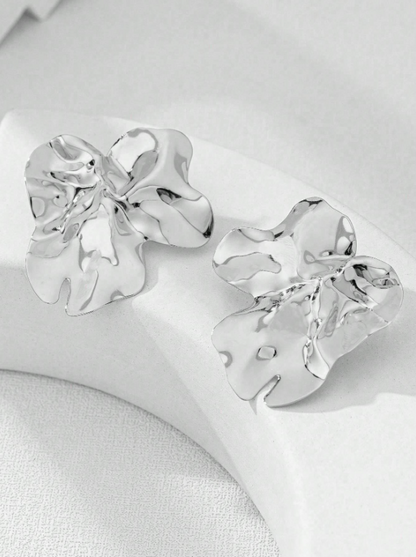 Geometric Chic Metal Stud Earrings – Trendy Asymmetrical Statement Jewelry