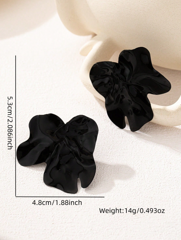 Geometric Chic Metal Stud Earrings – Trendy Asymmetrical Statement Jewelry
