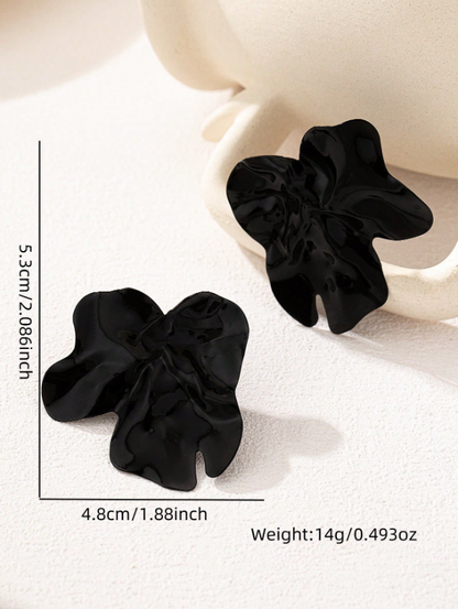 Geometric Chic Metal Stud Earrings – Trendy Asymmetrical Statement Jewelry
