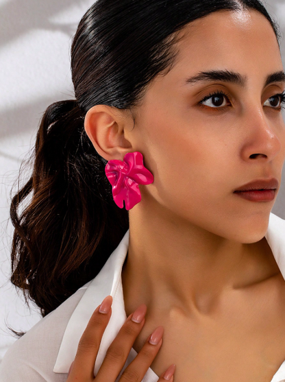 Geometric Chic Metal Stud Earrings – Trendy Asymmetrical Statement Jewelry