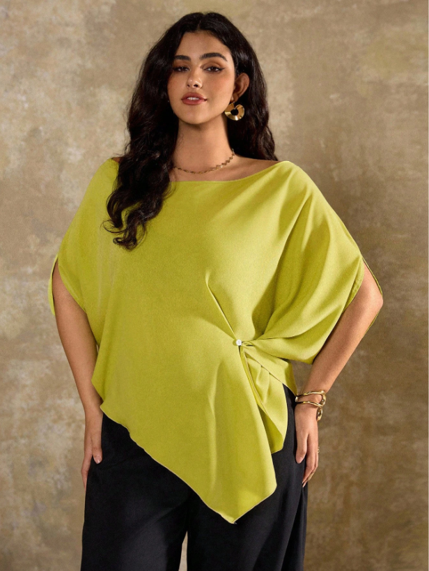 One-Shoulder Batwing Sleeve