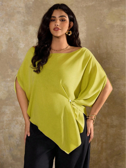 One-Shoulder Batwing Sleeve