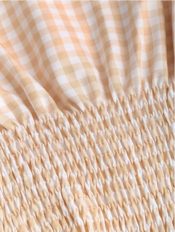 Women's Gingham Tie-Shoulder Slim Tank Top – Plaid Ruffle Hem Cami for Summer Commute & Casual Chic Looks