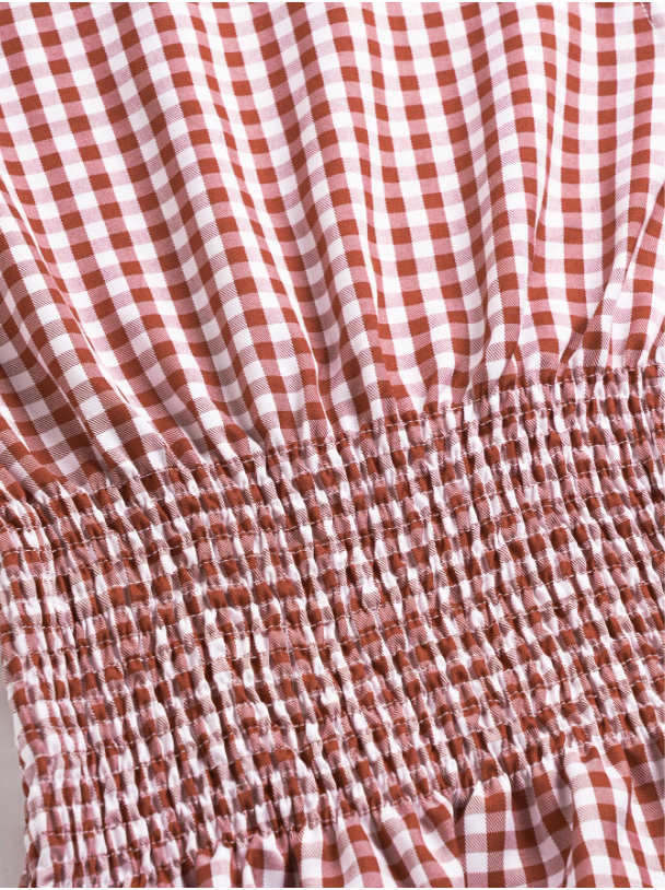 Women's Gingham Tie-Shoulder Slim Tank Top – Plaid Ruffle Hem Cami for Summer Commute & Casual Chic Looks