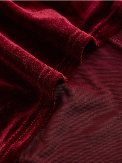 Retro Velvet Tank Top with Detachable Lace Collar & Bow – Elegant Party Camisole for Night Out or New Year Looks