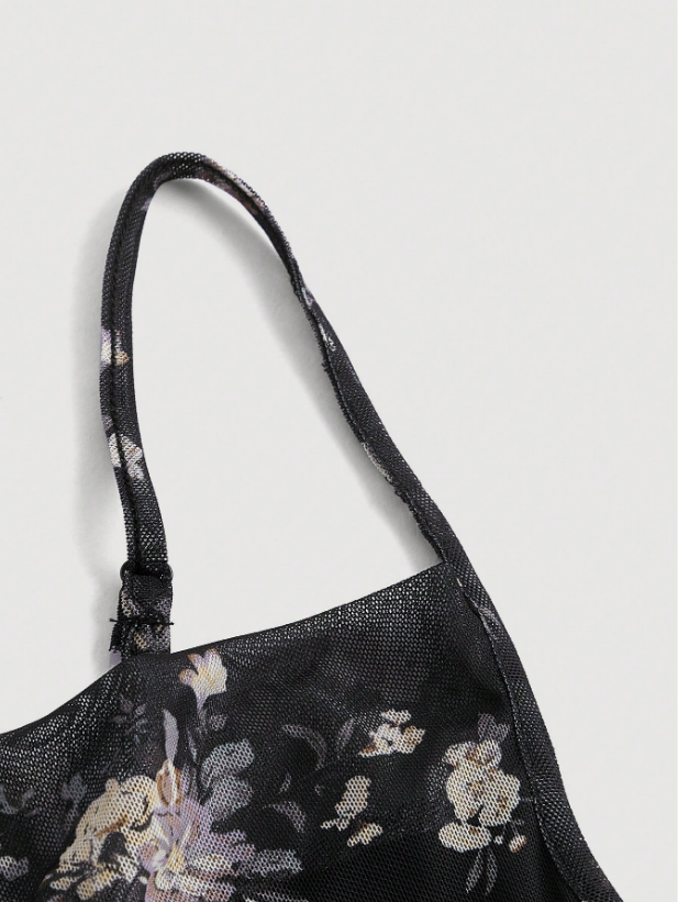 Printed Draped Neck Strap Mini Dress | Sleeveless Boho Slim-Fit A-Line Summer Going-Out Dress