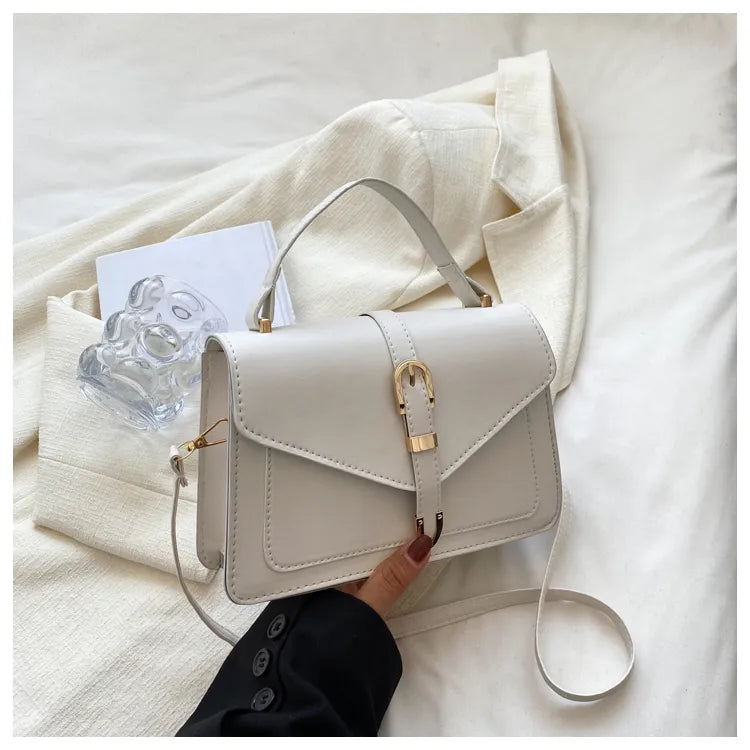 Square Crossbody Bag – PU Leather Shoulder Sling Bag in Pastel & Neutral Tones