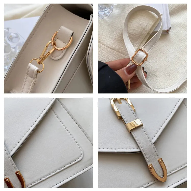 Square Crossbody Bag – PU Leather Shoulder Sling Bag in Pastel & Neutral Tones