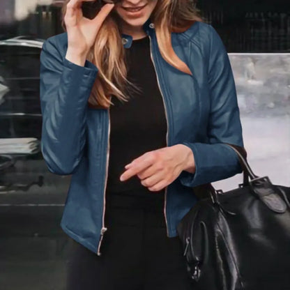Moto Biker PU Leather Jacket