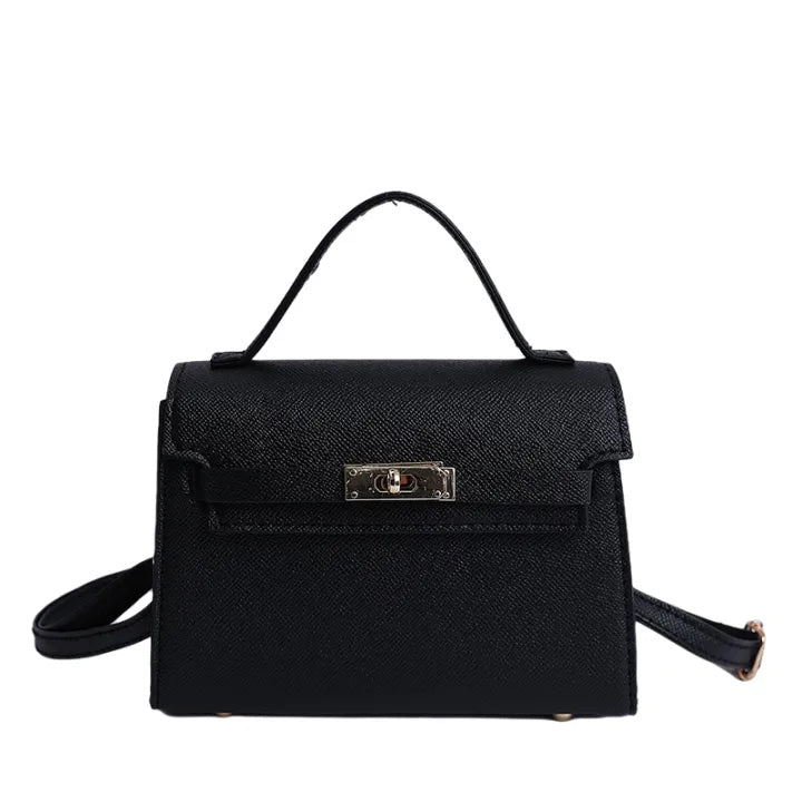 Square Crossbody Bag – Small Shoulder Belt Bag with Zipper & Lock Design