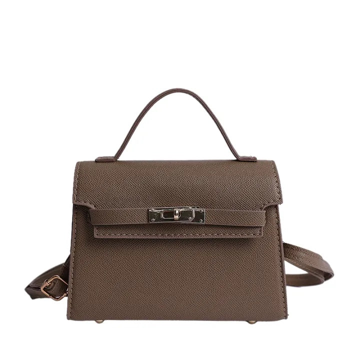 Square Crossbody Bag – Small Shoulder Belt Bag with Zipper & Lock Design