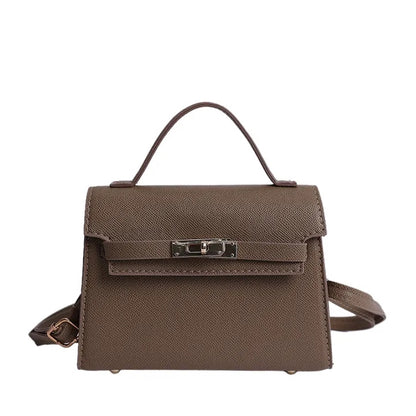 Square Crossbody Bag – Small Shoulder Belt Bag with Zipper & Lock Design