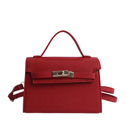 Square Crossbody Bag – Small Shoulder Belt Bag with Zipper & Lock Design