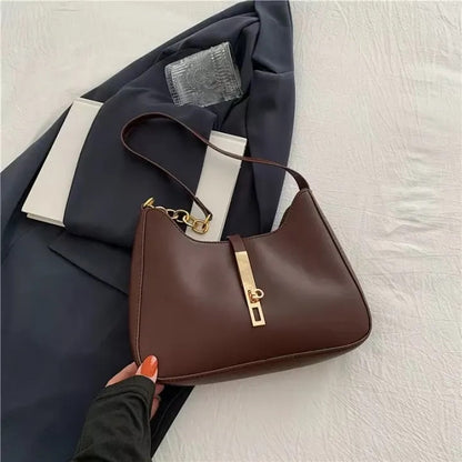 Minimalist Hobo Shoulder Bag – Soft Casual Handbag with Zipper in 5 Colors