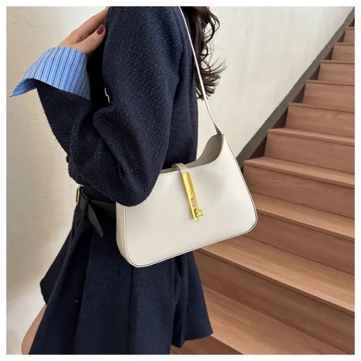 Minimalist Hobo Shoulder Bag – Soft Casual Handbag with Zipper in 5 Colors