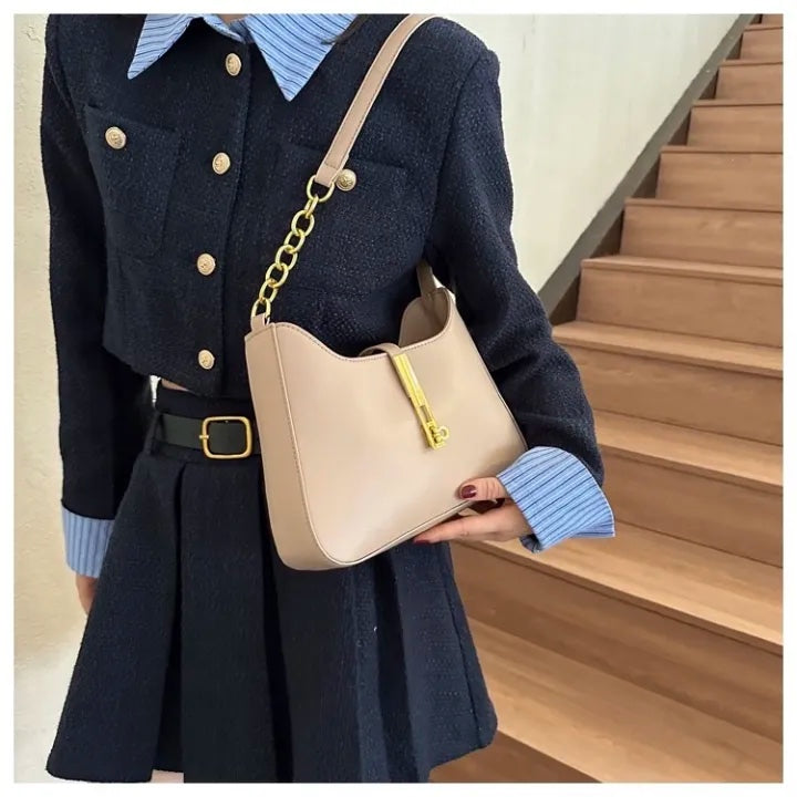 Minimalist Hobo Shoulder Bag – Soft Casual Handbag with Zipper in 5 Colors