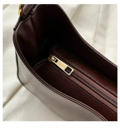 Minimalist Hobo Shoulder Bag – Soft Casual Handbag with Zipper in 5 Colors