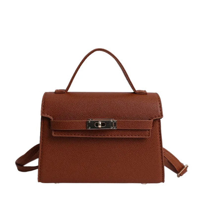 Square Crossbody Bag – Small Shoulder Belt Bag with Zipper & Lock Design