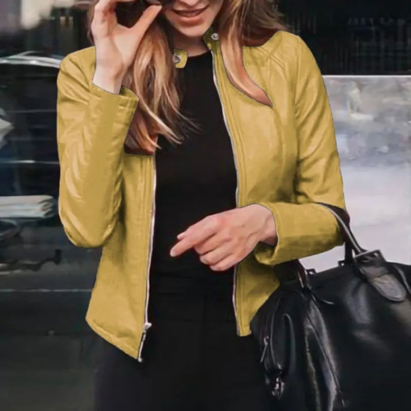 Moto Biker PU Leather Jacket