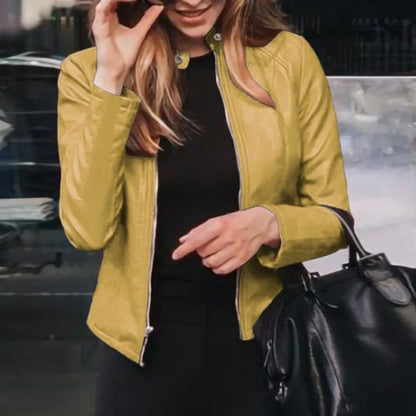 Moto Biker PU Leather Jacket