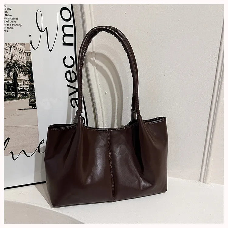 Spacious Shoulder Bag – Large Office & Casual Tote in Plain Design