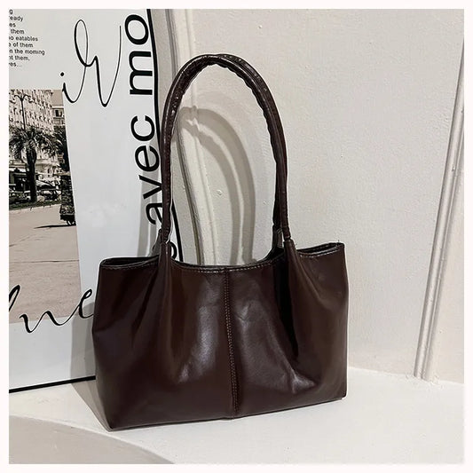 Spacious Shoulder Bag – Large Office & Casual Tote in Plain Design